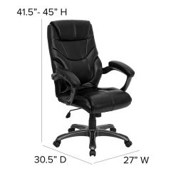 Flash Furniture 18 - 21.5''H High Back Leather Overstuffed Executive Office Chair, Black -Office Chairs Shop unnamed file 2428