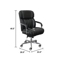 La-Z-Boy Sutherland Ergonomic Faux Leather Swivel Computer And Desk Chair, Black (CHR10048A) -Office Chairs Shop unnamed file 246