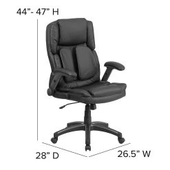 Flash Furniture Flash BT90275H Leather Extreme Comfort High Back Exec Swivel Office Chair W/Flip-Up Arms, Black -Office Chairs Shop unnamed file 2460