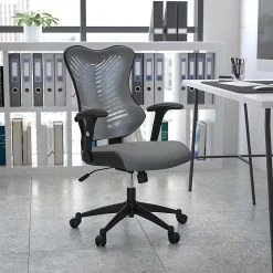 Flash Furniture Mesh/Fire-retardant Foam Executive Chair, Black/Designer Gray (BL-ZP-806-GY-GG) -Office Chairs Shop unnamed file 2466