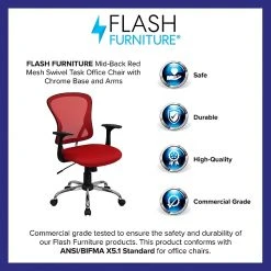 Flash Furniture Mid-Back Office Chair, Red -Office Chairs Shop unnamed file 2477