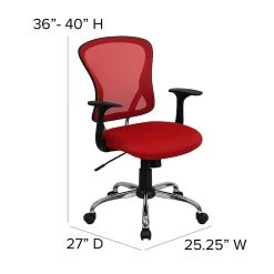 Flash Furniture Mid-Back Office Chair, Red -Office Chairs Shop unnamed file 2479