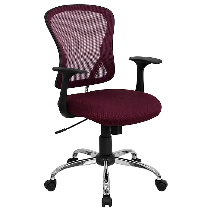 Flash Furniture Mid-Back Office Chair, Burgundy 3 Flash Furniture Mid-Back Office Chair, Burgundy