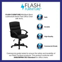 Flash Furniture Mid-Back Leather Office Chair, Black 14 Flash Furniture Mid-Back Leather Office Chair, Black -Office Chairs Shop unnamed file 250