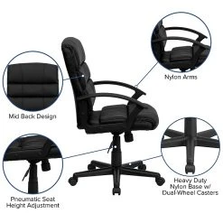 Flash Furniture Mid-Back Leather Office Chair, Black 17 Flash Furniture Mid-Back Leather Office Chair, Black -Office Chairs Shop unnamed file 253