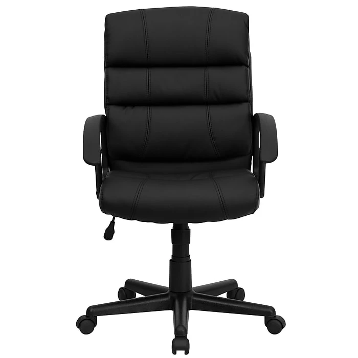 Flash Furniture Mid-Back Leather Office Chair, Black 11 Flash Furniture Mid-Back Leather Office Chair, Black - Image 9