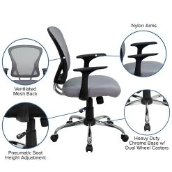 Flash Furniture Mid-Back Office Chair, Gray -Office Chairs Shop unnamed file 2551