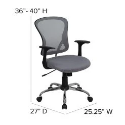 Flash Furniture Mid-Back Office Chair, Gray -Office Chairs Shop unnamed file 2552