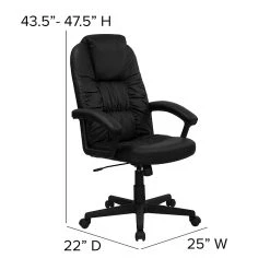 Flash Furniture High Back Leather Executive Swivel Office Chair, Black -Office Chairs Shop unnamed file 2562