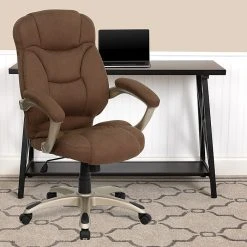 Flash Furniture High Back Micro Fiber Contemporary Office Chair, Brown -Office Chairs Shop unnamed file 2594