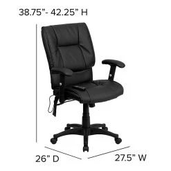 Flash Furniture Mid-Back Massaging Leather Executive Office Chair With T- Arms, Black -Office Chairs Shop unnamed file 2630