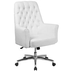 Flash Furniture Mid-Back Traditional Tufted Executive Swivel Chair With Arms (BT444MIDWH)