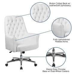 Flash Furniture Mid-Back Traditional Tufted Executive Swivel Chair With Arms (BT444MIDWH) -Office Chairs Shop unnamed file 2646