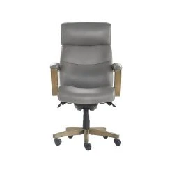 La-Z-Boy Greyson Ergonomic Bonded Leather Swivel Executive Chair, Gray (CHR10086A)