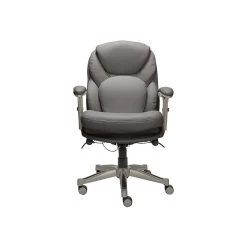 Serta Claremont Ergonomic Faux Leather Swivel Executive Chair With Back In Motion Technology, Gray (44186A)