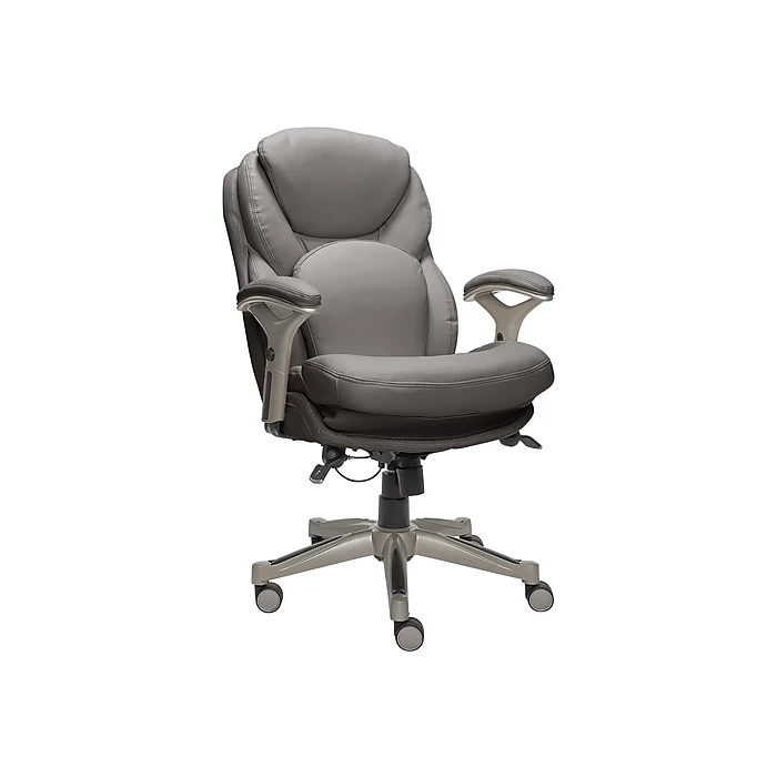 Serta Claremont Ergonomic Faux Leather Swivel Executive Chair With Back In Motion Technology, Gray (44186A) 5 Serta Claremont Ergonomic Faux Leather Swivel Executive Chair With Back In Motion Technology, Gray (44186A) - Image 3