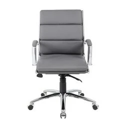 BOSS® Caresoft Plus Executive Series Mid Back Executive Chair With Metal Chrome Finish, Grey (B9476-GY) -Office Chairs Shop unnamed file 2727