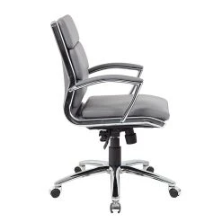 BOSS® Caresoft Plus Executive Series Mid Back Executive Chair With Metal Chrome Finish, Grey (B9476-GY) -Office Chairs Shop unnamed file 2728