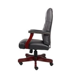 Boss Classic Executive Black Vinyl Chair With Mahogany Finish Frame -Office Chairs Shop unnamed file 2733