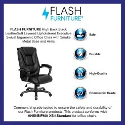 Flash Furniture LeatherSoft Executive Chair, Gray/Black (GO-7194B-BK-GG) -Office Chairs Shop unnamed file 2758