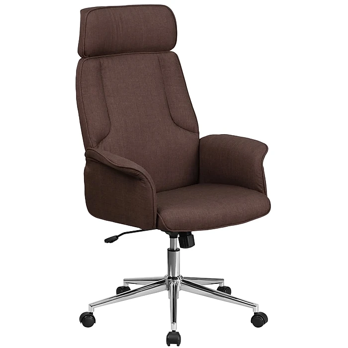 Flash Furniture High Back Fabric Executive Swivel Office Chair, Brown (CHCX0944HBN) 3 Flash Furniture High Back Fabric Executive Swivel Office Chair, Brown (CHCX0944HBN)