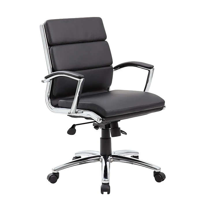 Boss CaresoftPlus Executive Series High Back Executive Chair With Metal Chrome Finish, Black (B9476-BK) 3 Boss CaresoftPlus Executive Series High Back Executive Chair With Metal Chrome Finish, Black (B9476-BK)
