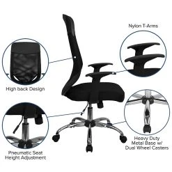 Flash Furniture High Back Mesh Office Chair With Mesh Fabric Seat, Black -Office Chairs Shop unnamed file 2806