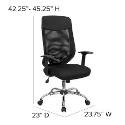 Flash Furniture High Back Mesh Office Chair With Mesh Fabric Seat, Black -Office Chairs Shop unnamed file 2807