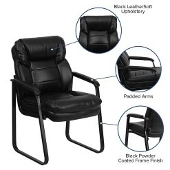 Flash Furniture Leather Mid Back Executive Side Chair With Sled Base, Black -Office Chairs Shop unnamed file 2832