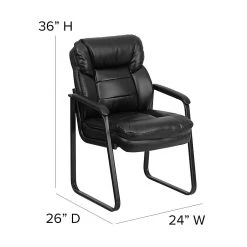 Flash Furniture Leather Mid Back Executive Side Chair With Sled Base, Black -Office Chairs Shop unnamed file 2833