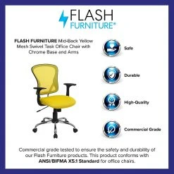 Flash Furniture Mid-Back Office Chair, Yellow -Office Chairs Shop unnamed file 2840