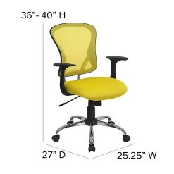 Flash Furniture Mid-Back Office Chair, Yellow -Office Chairs Shop unnamed file 2842