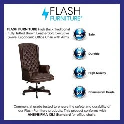 Flash Furniture Leathersoft Traditional Executive Chair, Brown (CI360BRN) -Office Chairs Shop unnamed file 2857