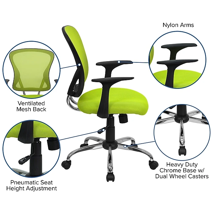 Flash Furniture Mid-Back Office Chair, Green 7 Flash Furniture Mid-Back Office Chair, Green - Image 5
