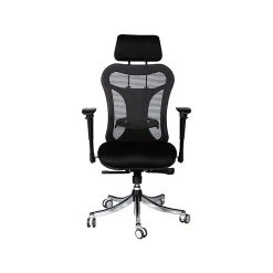 MooreCo Ergo Mesh Back Fabric Executive Chair, Black (34434)