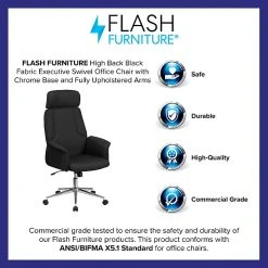 Flash Furniture High Back Black Fabric Executive Swivel Office Chair With Chrome Base [CH-CX0944H-BK-GG] -Office Chairs Shop unnamed file 2961
