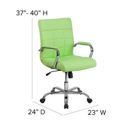 Flash Furniture Mid-Back, Green Vinyl Executive Swivel Office Chair With Chrome Arms [GO-2240-GN-GG] -Office Chairs Shop unnamed file 2986