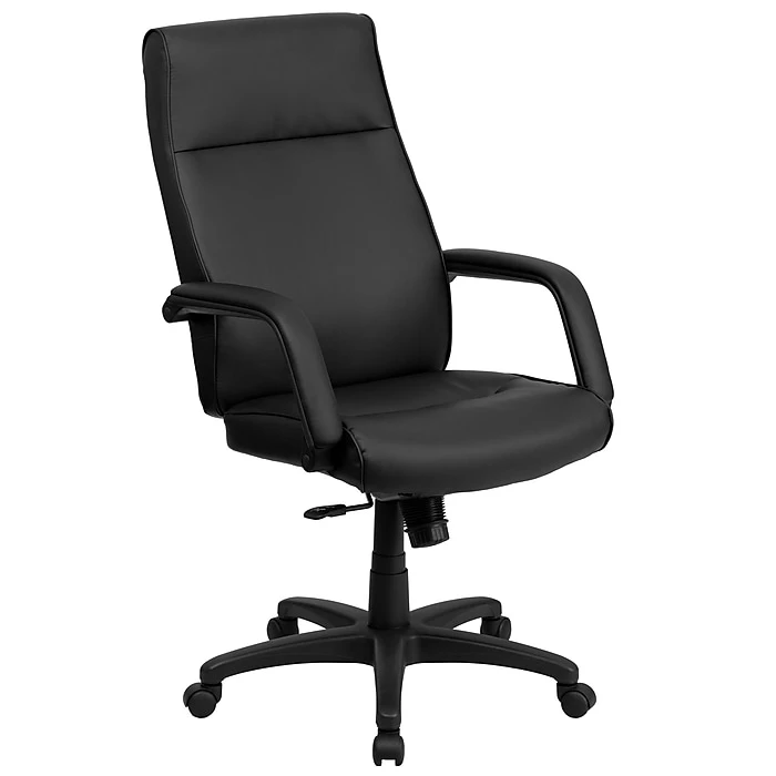 Flash Furniture High Back Leather Executive Office Chairs With Memory Foam Padding (BT90033HBK) 3 Flash Furniture High Back Leather Executive Office Chairs With Memory Foam Padding (BT90033HBK)