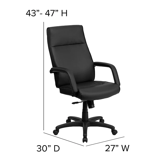 Flash Furniture High Back Leather Executive Office Chairs With Memory Foam Padding (BT90033HBK) 9 Flash Furniture High Back Leather Executive Office Chairs With Memory Foam Padding (BT90033HBK) - Image 7