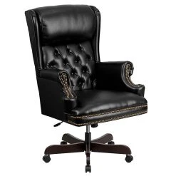 Flash Furniture Leathersoft Traditional Executive Chair, Black (CIJ600BK)