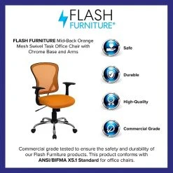 Flash Furniture Mid-Back Office Chair, Orange 14 Flash Furniture Mid-Back Office Chair, Orange -Office Chairs Shop unnamed file 3079