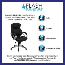 Flash Furniture Leather Executive Chair, Black (H-9626L-2-GG) -Office Chairs Shop unnamed file 3100