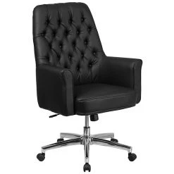 Flash Furniture Mid-Back Traditional Tufted Executive Swivel Chair With Arms (BT444MIDBK)