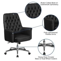 Flash Furniture Mid-Back Traditional Tufted Executive Swivel Chair With Arms (BT444MIDBK) -Office Chairs Shop unnamed file 3110