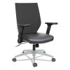 Alera Mesh Office Chair With Leather Pivot Arms , Gray