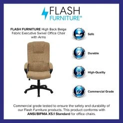 Flash Furniture High Back Fabric Executive Office Chairs (BT9022BGE) -Office Chairs Shop unnamed file 3159