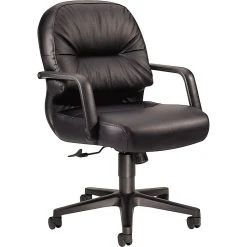 HON® 2090 Series Leather Executive Mid-Back Chair, Black