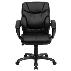 Flash Furniture Mid-Back Leather Overstuffed Office Chair, Black -Office Chairs Shop unnamed file 3235