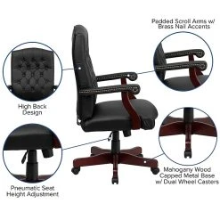Flash Furniture Swivel Leather Executive Chair, Fixed Arms, Black 15 Flash Furniture Swivel Leather Executive Chair, Fixed Arms, Black -Office Chairs Shop unnamed file 3269