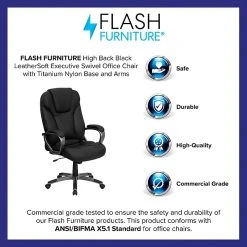 Flash Furniture Faux Leather Executive Chair, Gray And Black (BT9066BK) -Office Chairs Shop unnamed file 3371